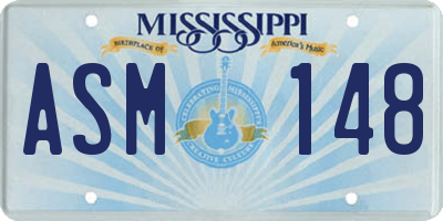 MS license plate ASM148