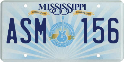 MS license plate ASM156