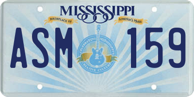 MS license plate ASM159