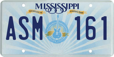 MS license plate ASM161