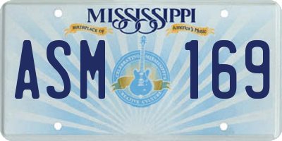 MS license plate ASM169