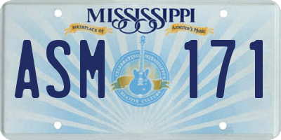 MS license plate ASM171