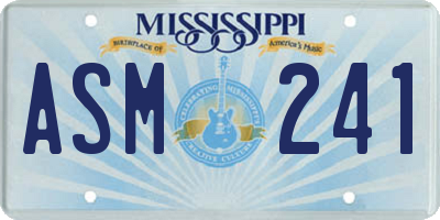 MS license plate ASM241