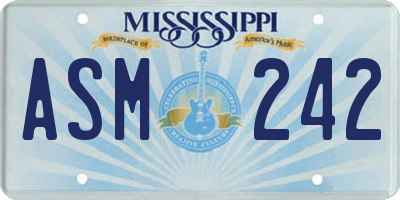 MS license plate ASM242