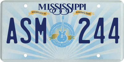 MS license plate ASM244