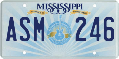 MS license plate ASM246