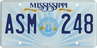 MS license plate ASM248