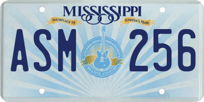MS license plate ASM256
