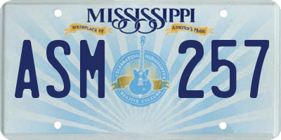 MS license plate ASM257