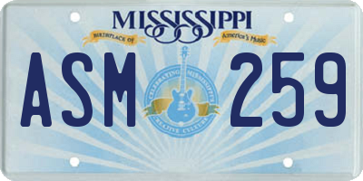MS license plate ASM259