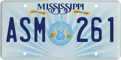 MS license plate ASM261