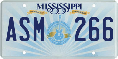 MS license plate ASM266