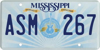 MS license plate ASM267