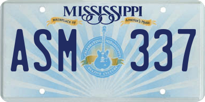 MS license plate ASM337