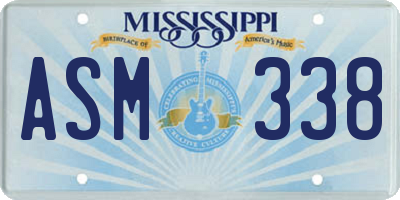 MS license plate ASM338