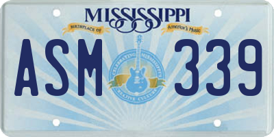 MS license plate ASM339