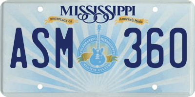MS license plate ASM360