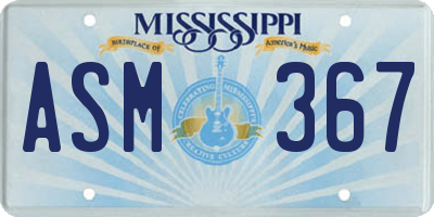 MS license plate ASM367