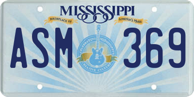 MS license plate ASM369