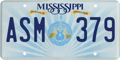 MS license plate ASM379