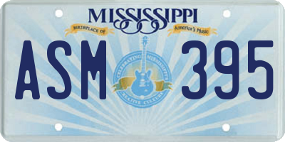 MS license plate ASM395