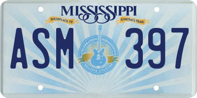 MS license plate ASM397