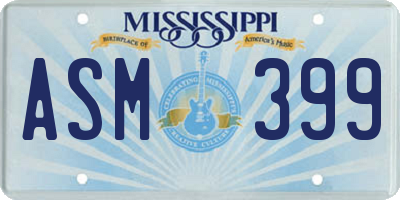MS license plate ASM399