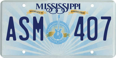 MS license plate ASM407