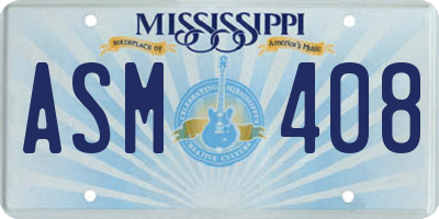 MS license plate ASM408