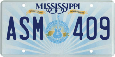 MS license plate ASM409