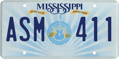 MS license plate ASM411