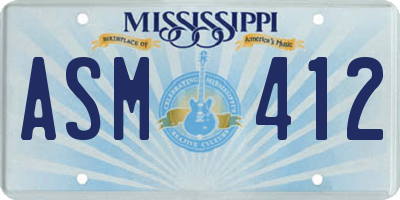 MS license plate ASM412