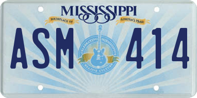 MS license plate ASM414