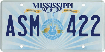 MS license plate ASM422