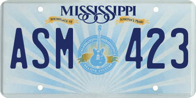 MS license plate ASM423