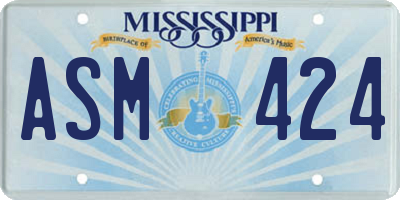 MS license plate ASM424