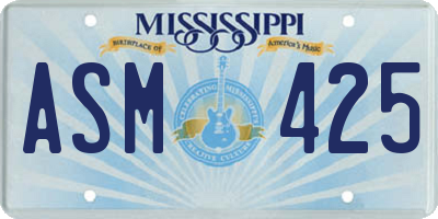 MS license plate ASM425