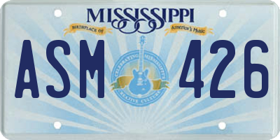 MS license plate ASM426