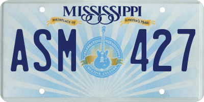 MS license plate ASM427