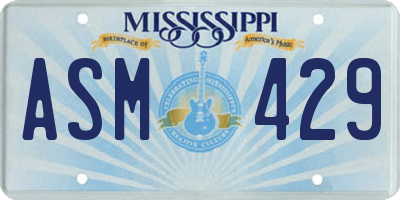 MS license plate ASM429