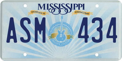 MS license plate ASM434