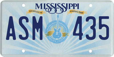 MS license plate ASM435