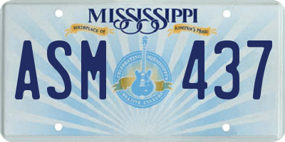 MS license plate ASM437