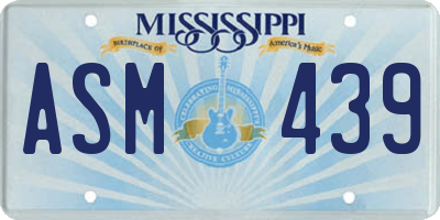 MS license plate ASM439