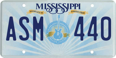 MS license plate ASM440