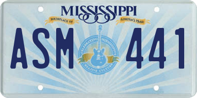 MS license plate ASM441