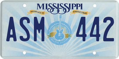 MS license plate ASM442