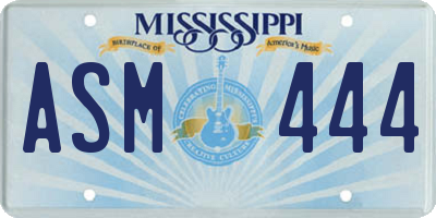 MS license plate ASM444