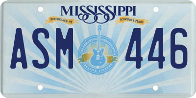 MS license plate ASM446