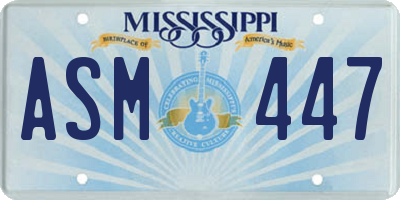MS license plate ASM447